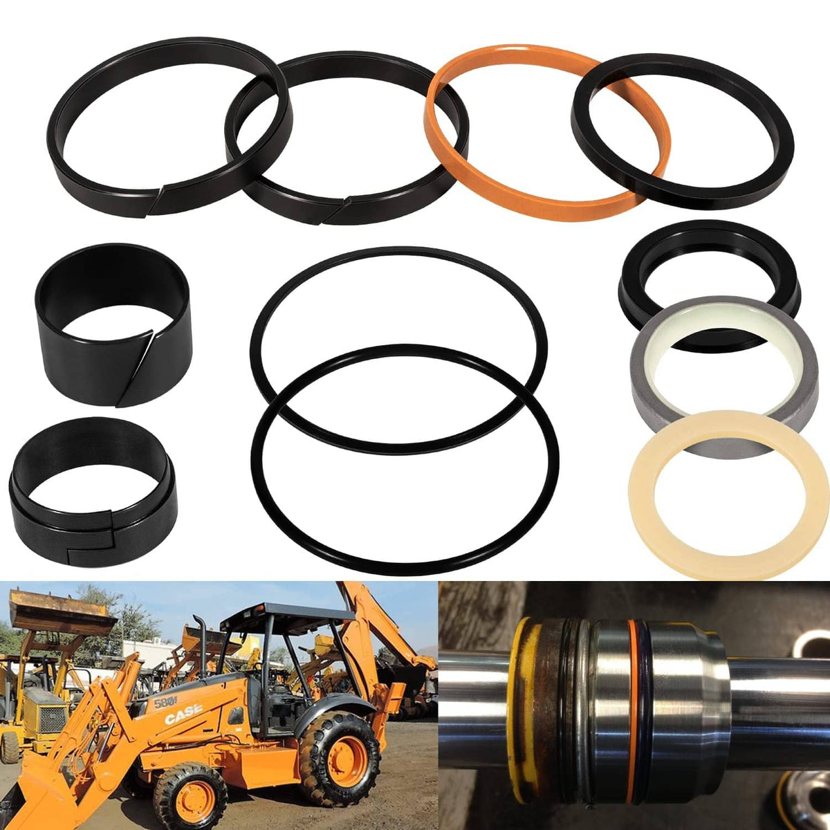 Solidspare 1543252C1 G109452 G105548 Hydraulic Cylinder Seal Kit for Case 1.5"Rod x 3"Bore