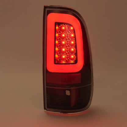 Solid Spare Black LED Tube Tail Lights Lamps For Ford F250 F350 F450 SD SuperDuty 2008-2016