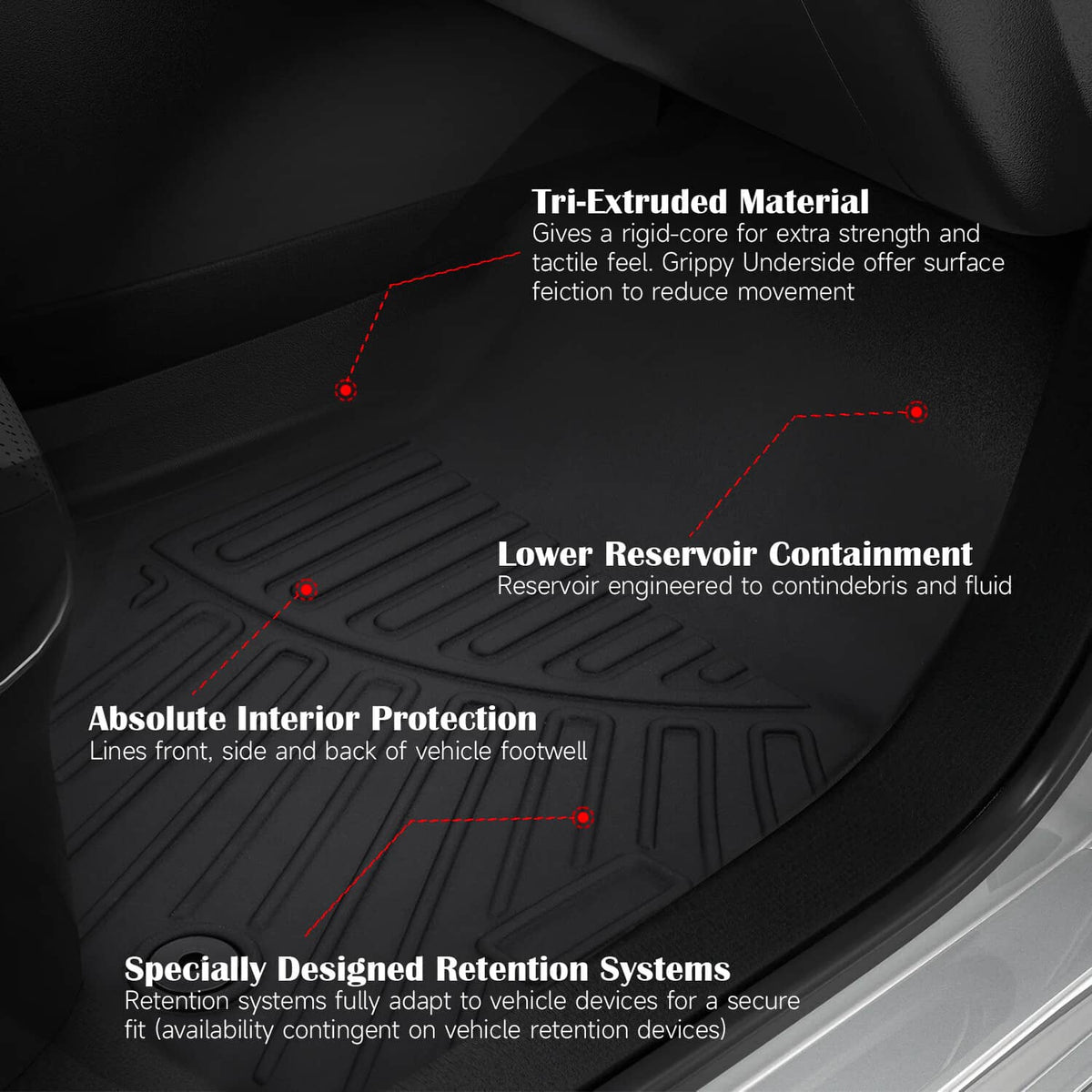 Solidspare Front Floor Mats + Cargo Liner For 2021- 2025 Jeep Grand Cherokee L All Weather