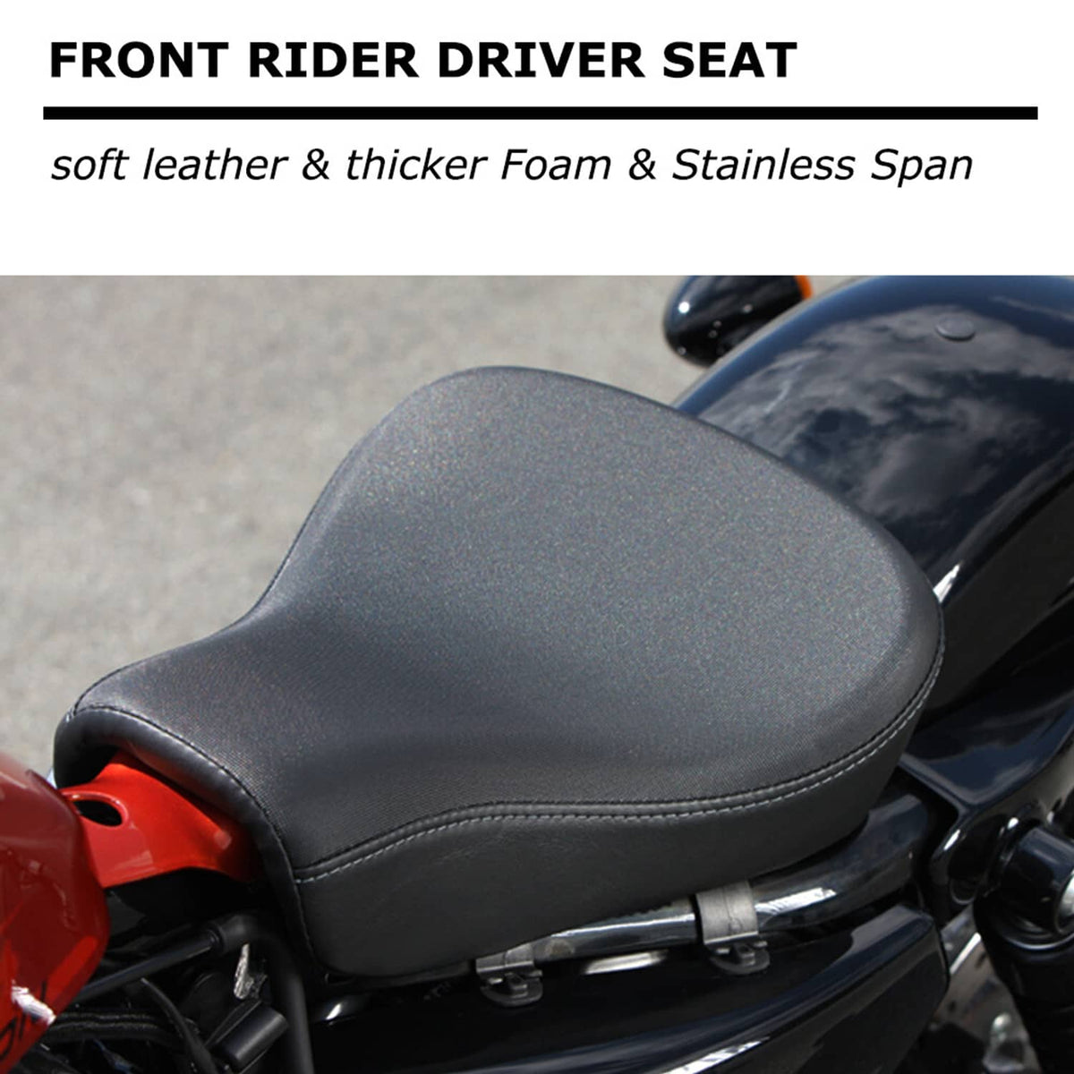 Solidspare Driver Solo Seat For Harley Sportster 883 1200 Custom XL1200C 1983-03 2001 2002