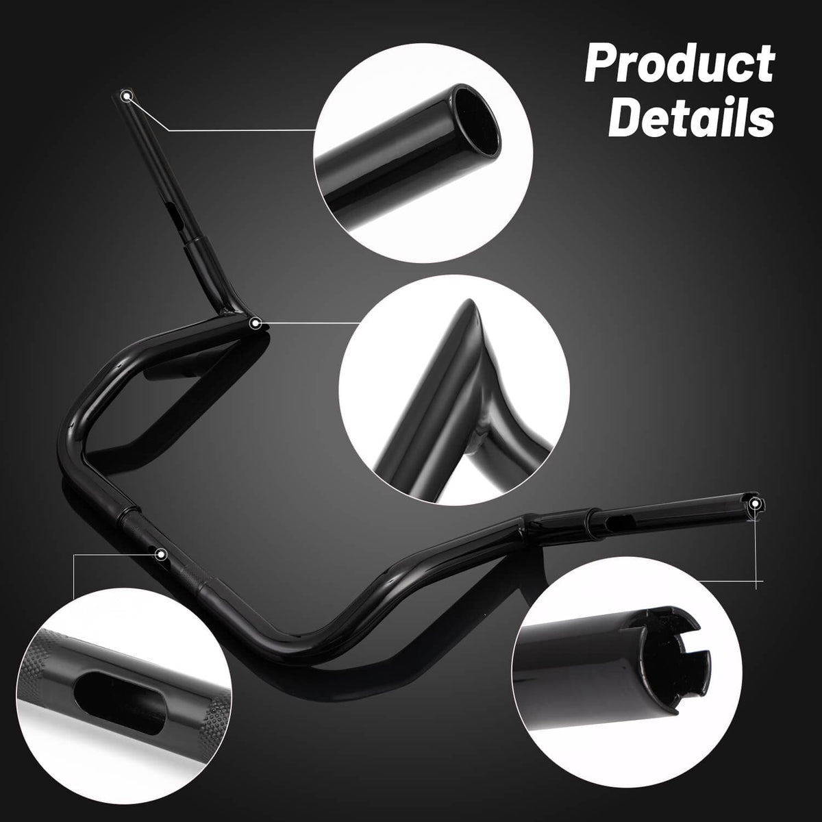 Solidspare For Harley Street Glide/Electra Glide/Ultra Limited 12" Rise Meathook Handlebar