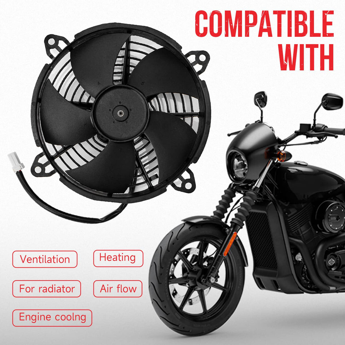 Solidspare ENGINE RADIATOR COOLING FAN MOTOR FIT FOR HARLEY STREET 500 XG500 2015-2020