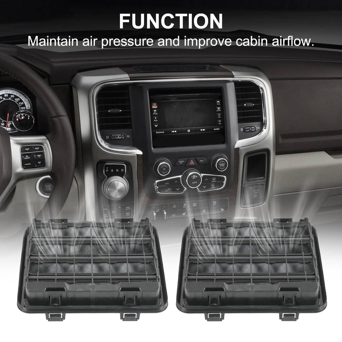 Solidspare 2x Body Side Aperture Exhauster Vents Fit 14-2020 Dodge RAM 1500 2500 68323649A