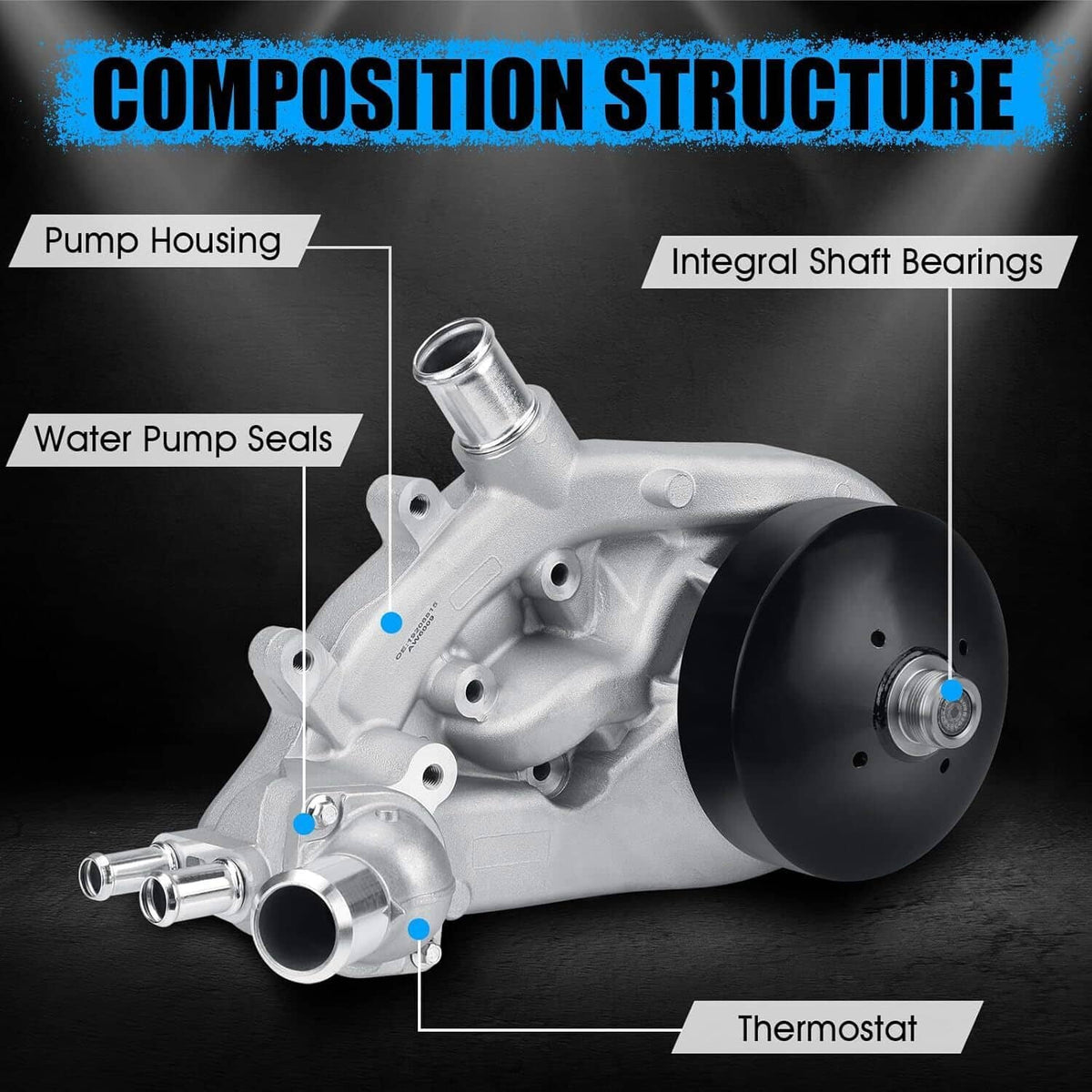 Solidspare New Water Pump w/Thermostat for 2007-16 Chevrolet GMC Vortec 4.8L 5.3L 6.0L 6.2L