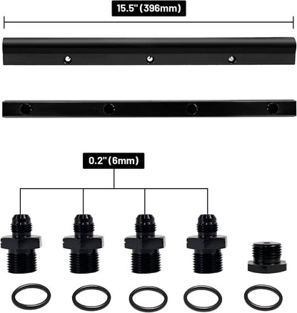 Solidspare Black Billet Fuel Rail Kit Intake Manifold & Hardware for LS LS1 LS2 LS3 LS6 New
