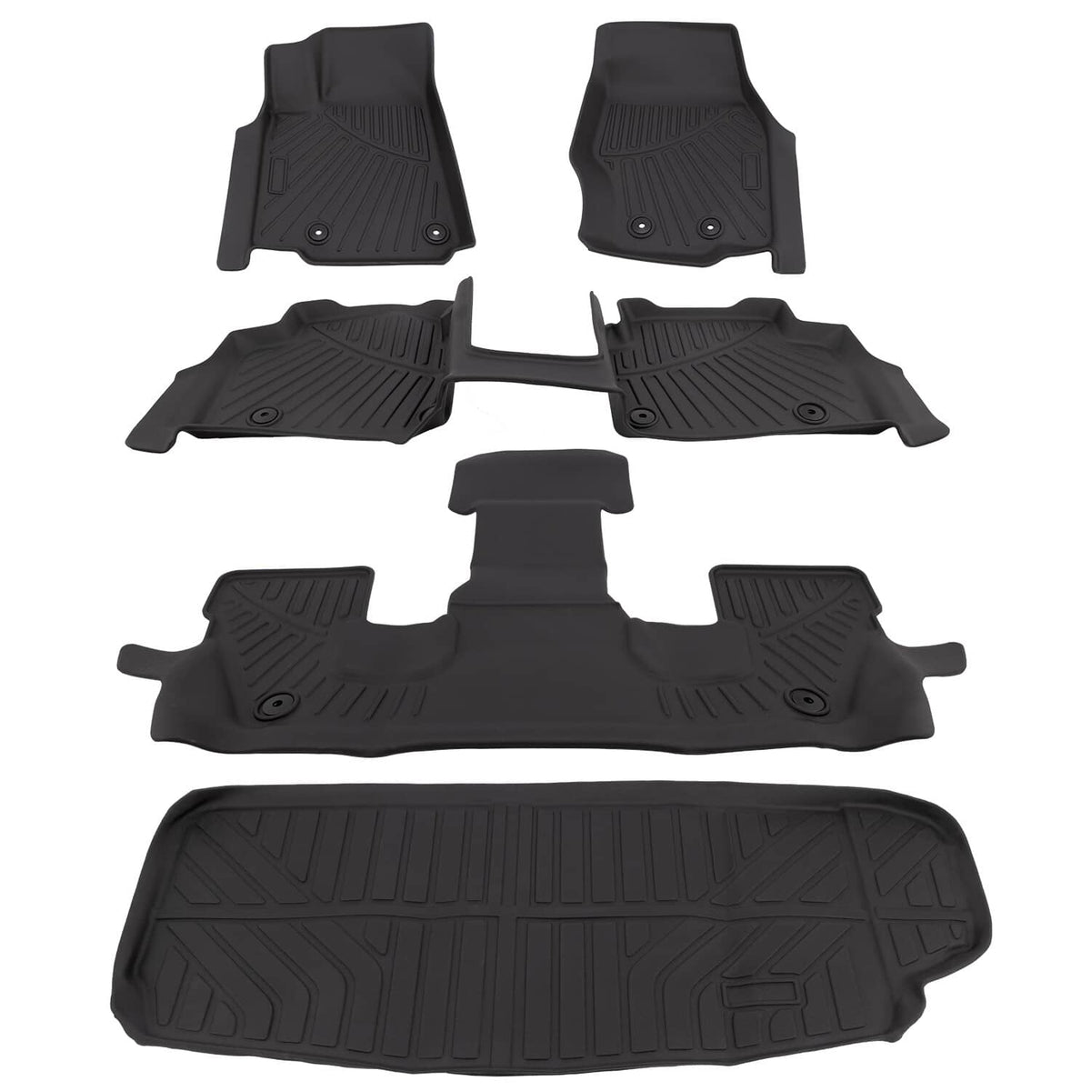 Solidspare All Weather Floor Mats 3 Row + Cargo Liners For Jeep Grand Cherokee L 2021-2025