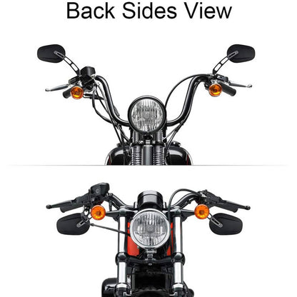 Solidspare 8mm Black Rear View Mirrors For Harley FLSTC FXDB Dyna FXDF Left and Right