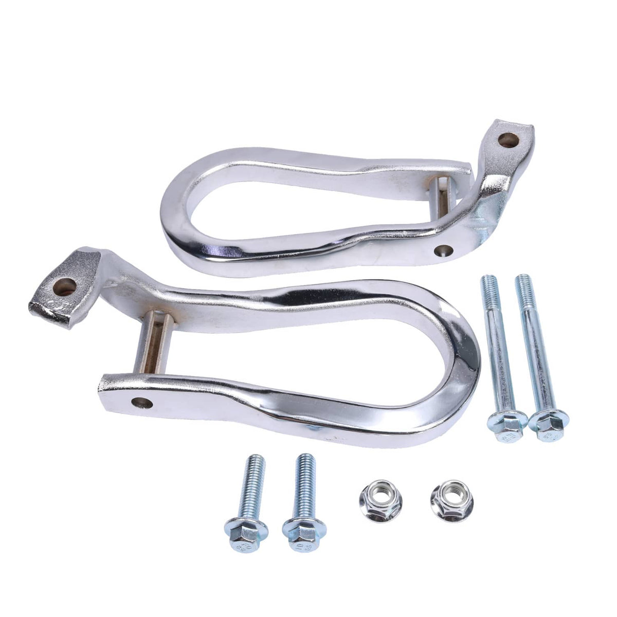 Solidspare Pair Chrome Tow Hooks Kit 84072464 For 2015-2019 Silverado Sierra 2500HD& 3500HD