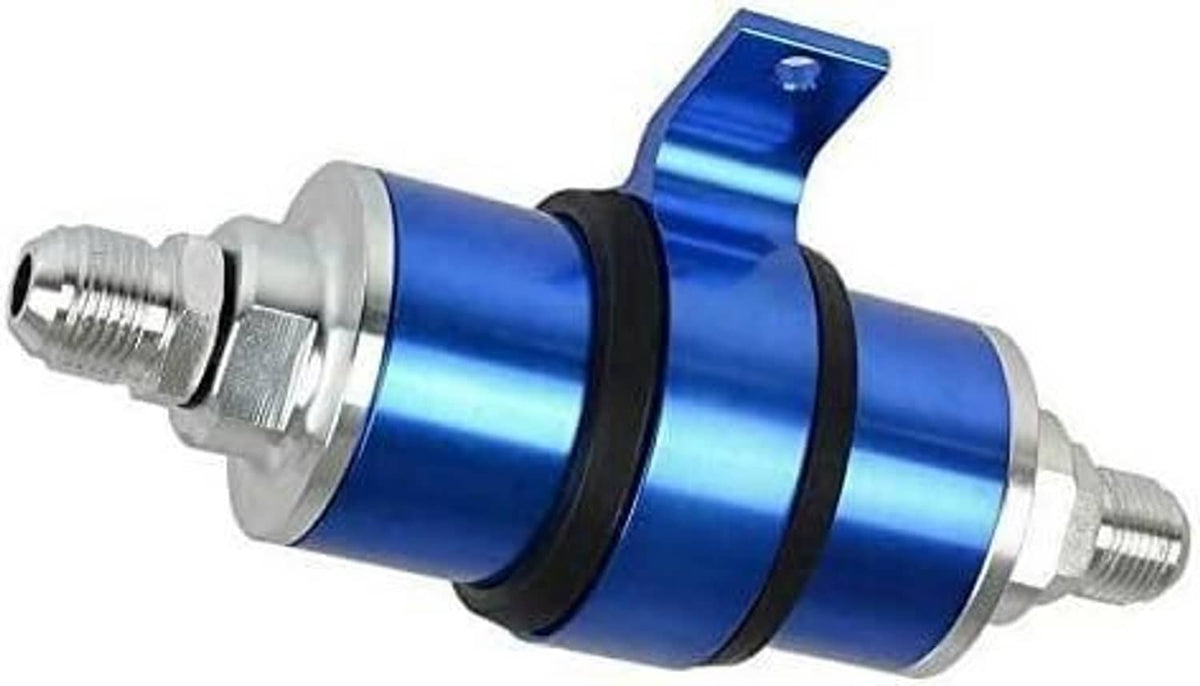 Solidspare Blue 30 Micron Billet Aluminum Inline Fuel/petrol Filter + Bracket AN6/AN8/AN10