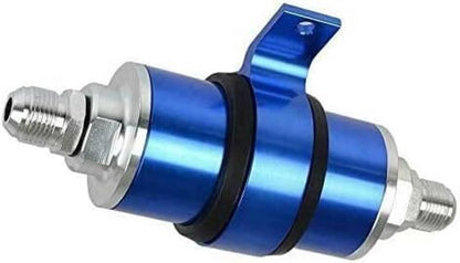 Solidspare Blue 30 Micron Billet Aluminum Inline Fuel/petrol Filter + Bracket AN6/AN8/AN10