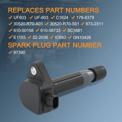 Solidspare 6 SET Ignition Coils + Iridium Spark Plugs for Honda Pilot Acura 2009-2015 UF603