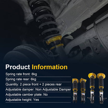 Solidspare Coilovers for 03-05 Dodge Neon SRT-4 2.4L Shocks Absorber Coil Spring Adj Height