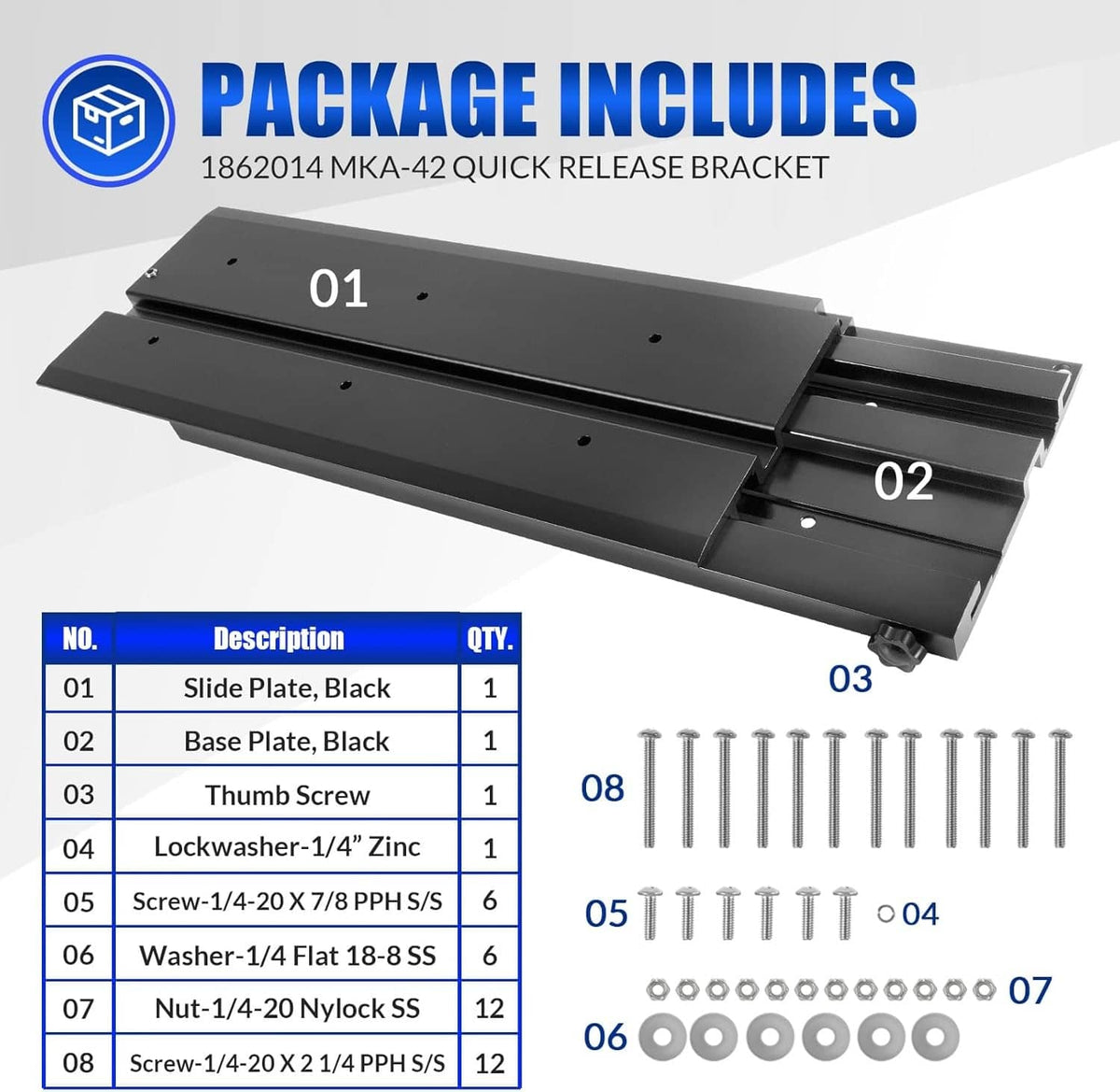 Solidspare 1862014 MKA-42 Quick Release Bracket for Minn Kota Ultrex, Fortrex, Maxxum, Edge