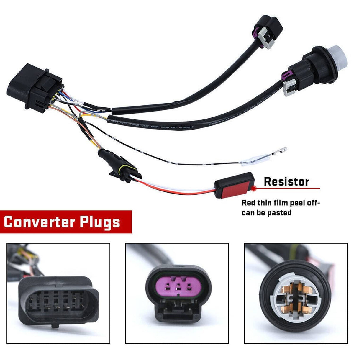 Solidspare 2x Projector Headlights Conversion Wire Harness For 13-18 Ram 1500 2500 3500 6.7