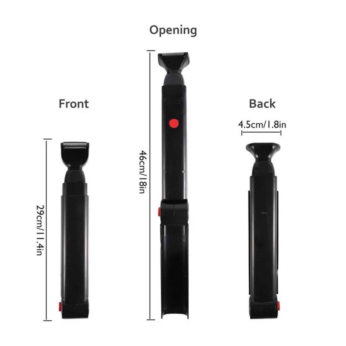 Solid Spare Electric Back Shaver For Men Long Handle Body Hair Removal Facial Razor Trimmer