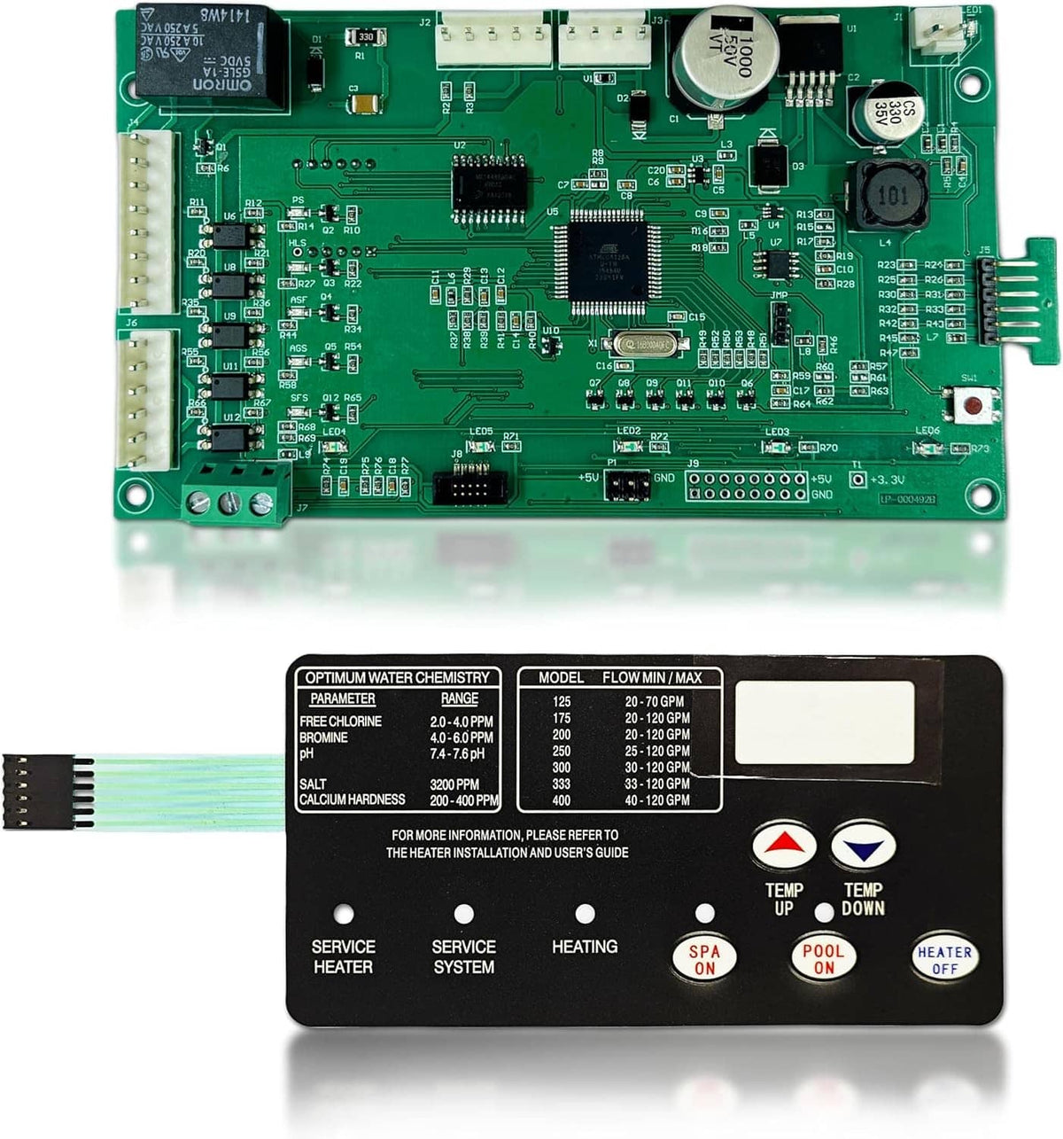 Solidspare Control Board Kit w/ 472610Z Switch Pad For Pentair Master Temp 400 42002-0007S
