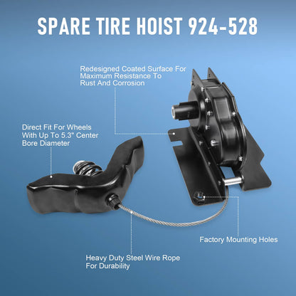 Solidspare Spare Tire Carrier Hoist Winch For Ford F-250 F-350 F-450 Super Duty 1999-2007