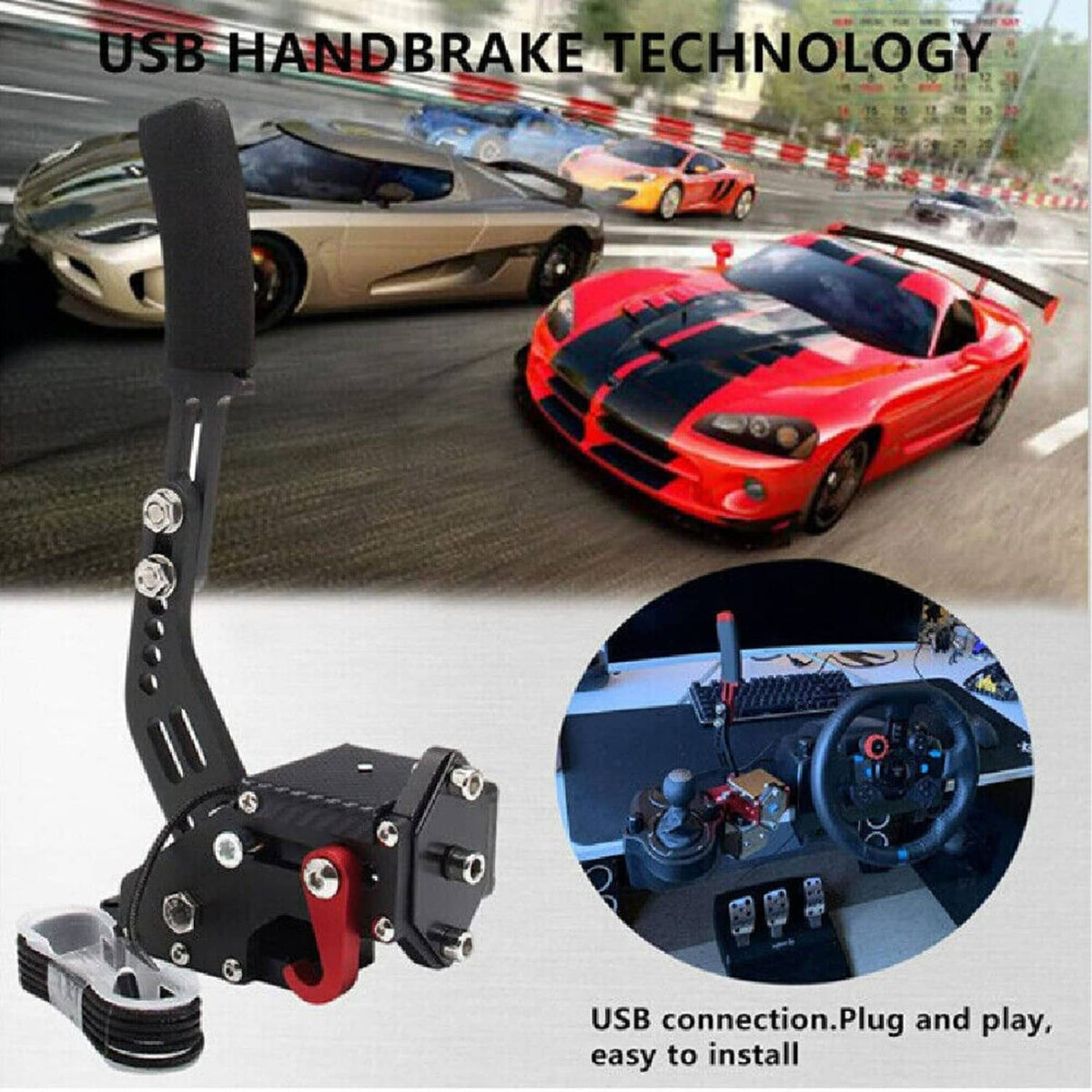 Solidspare PC USB Handbrake for Racing Games G920/T500/G27/G29 64Bit SIM FANATECOSW New