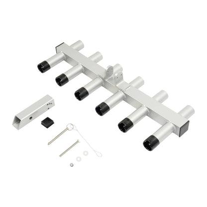 Solid Spare Hitch Mount Fishing Rod Holder 6 Pole For 2" Hitch Receiver Truck Rod Rack