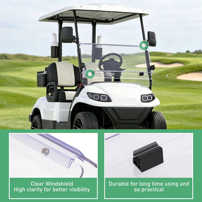 Solidspare Folding Windshield Windscreen For ICON I20 I40 I60 I20L I40L I60L Golf Cart