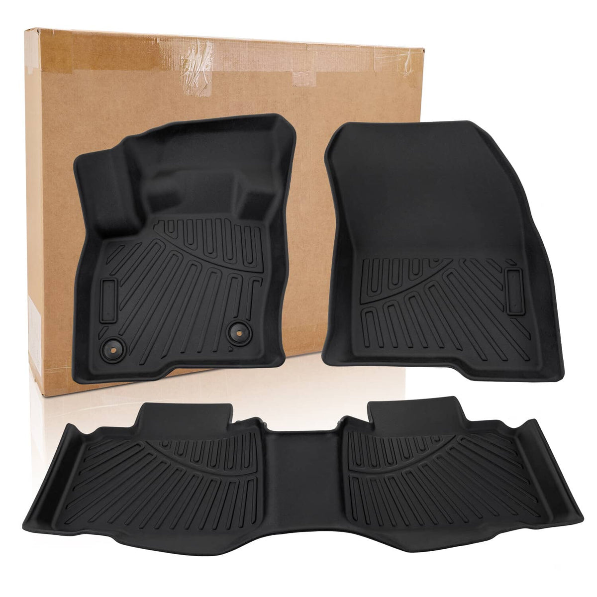 Solidspare All Weather Floor Mats Cargo TPE Liner for 2015-2024 Ford Edge Front & Rear Set