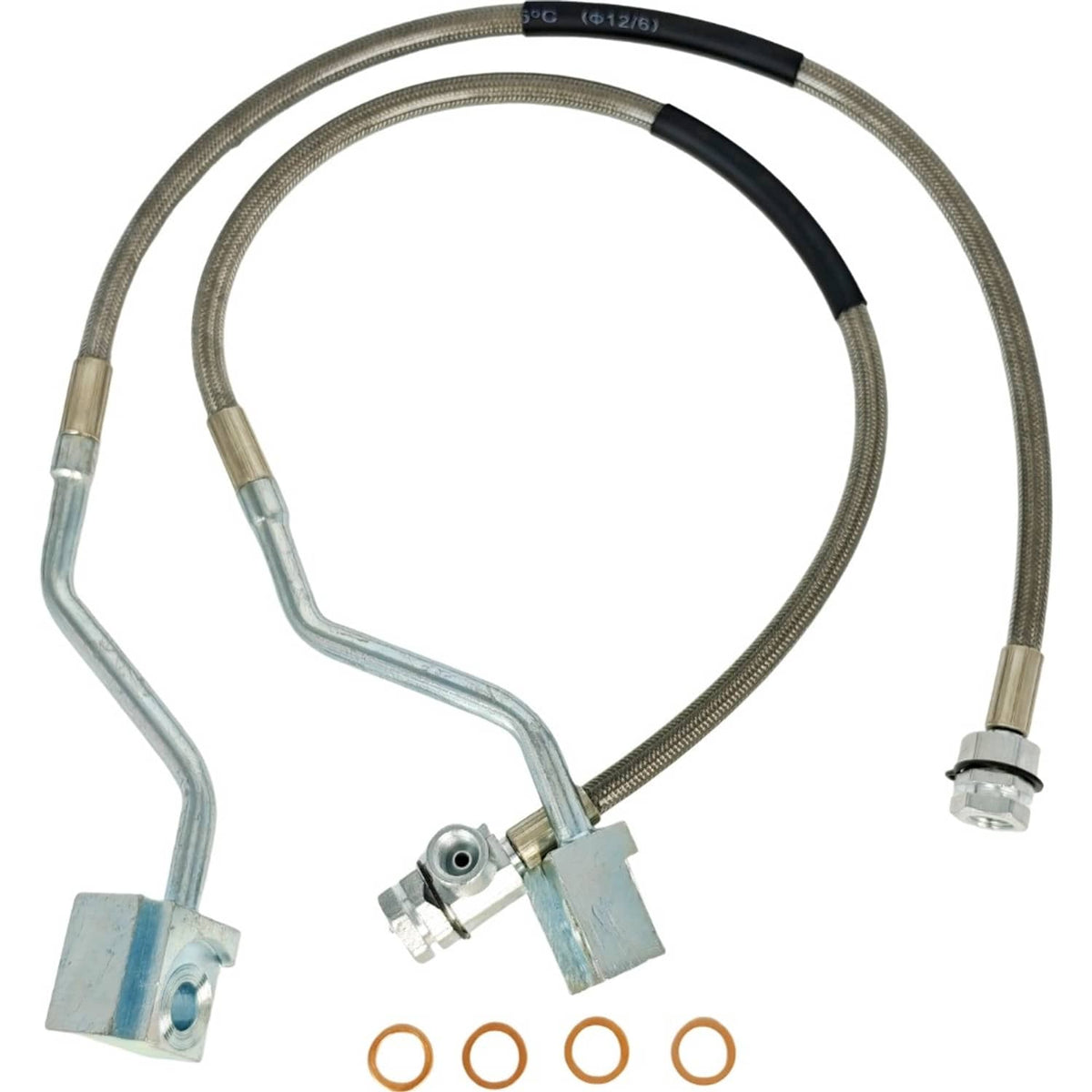 Solid Spare 2X Front Extended Stainless Steel Brake Line 89310S Fit Ford Bronco F-150 4WD