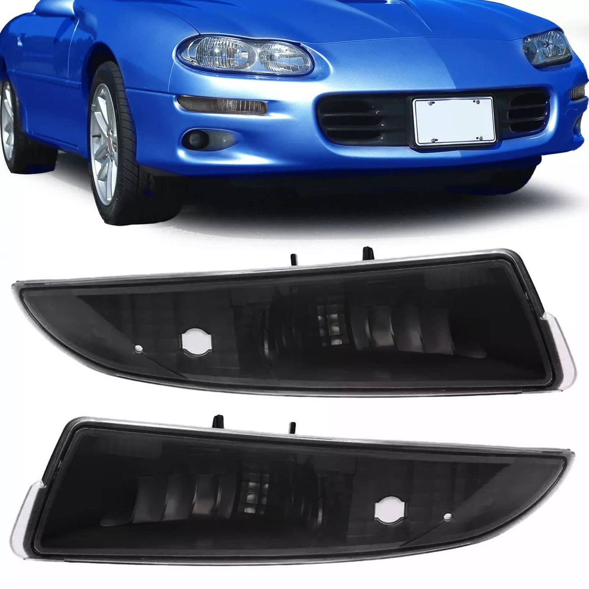 Solid Spare Black Turn Signal Lights Bumper Lamps Fits For Chevy Camaro 1993-2002 Parking