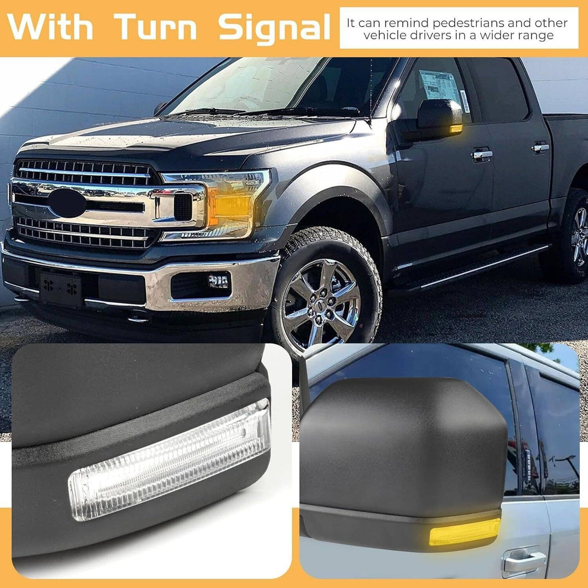 Solidspare Right Side Mirror For 2015-2020 Ford F150 Power Heated Adjustment Signal 6-pins