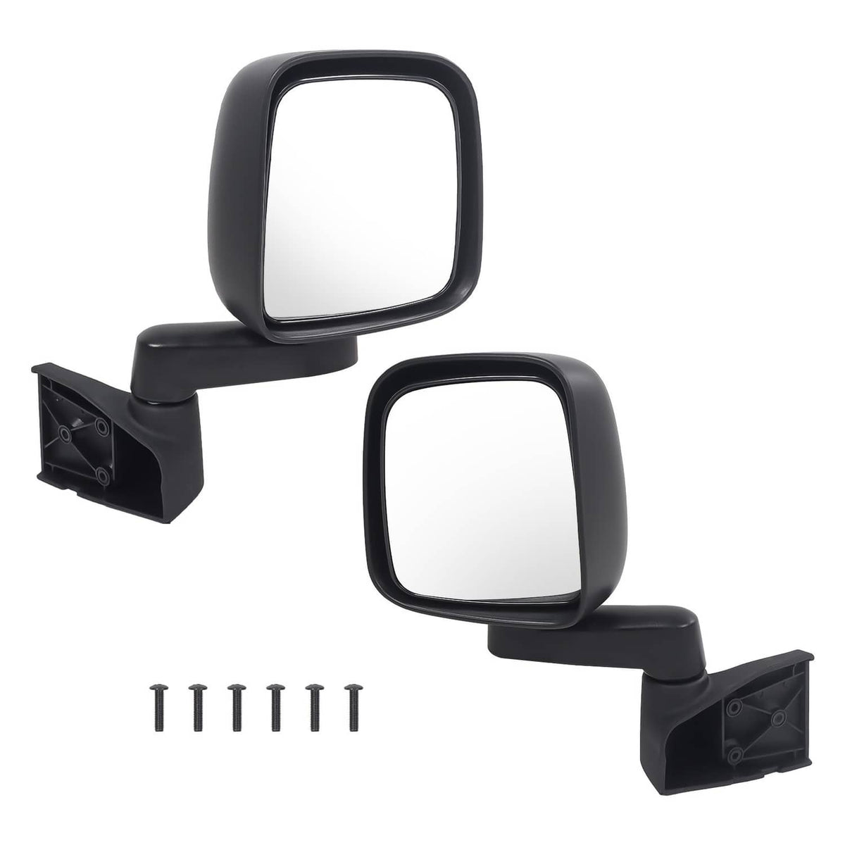 Solidspare 2PCS Manual Folding Side View Mirrors Fit Jeep Wrangler TJ 2003‑2006 55395061AD