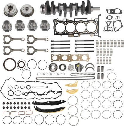 Solidspare For Kia 2.4L Overhaul Rebuild Kit Piston Gasket & Crankshaft Rods Timing Chain