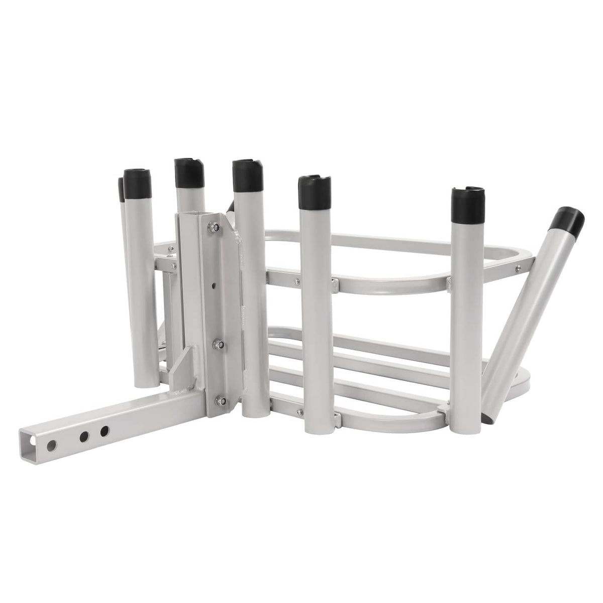 Solid Spare Heavy Duty Fishing Rod Rack Rod Holder 2" Receiver Hitch Mount w/Notch Caps
