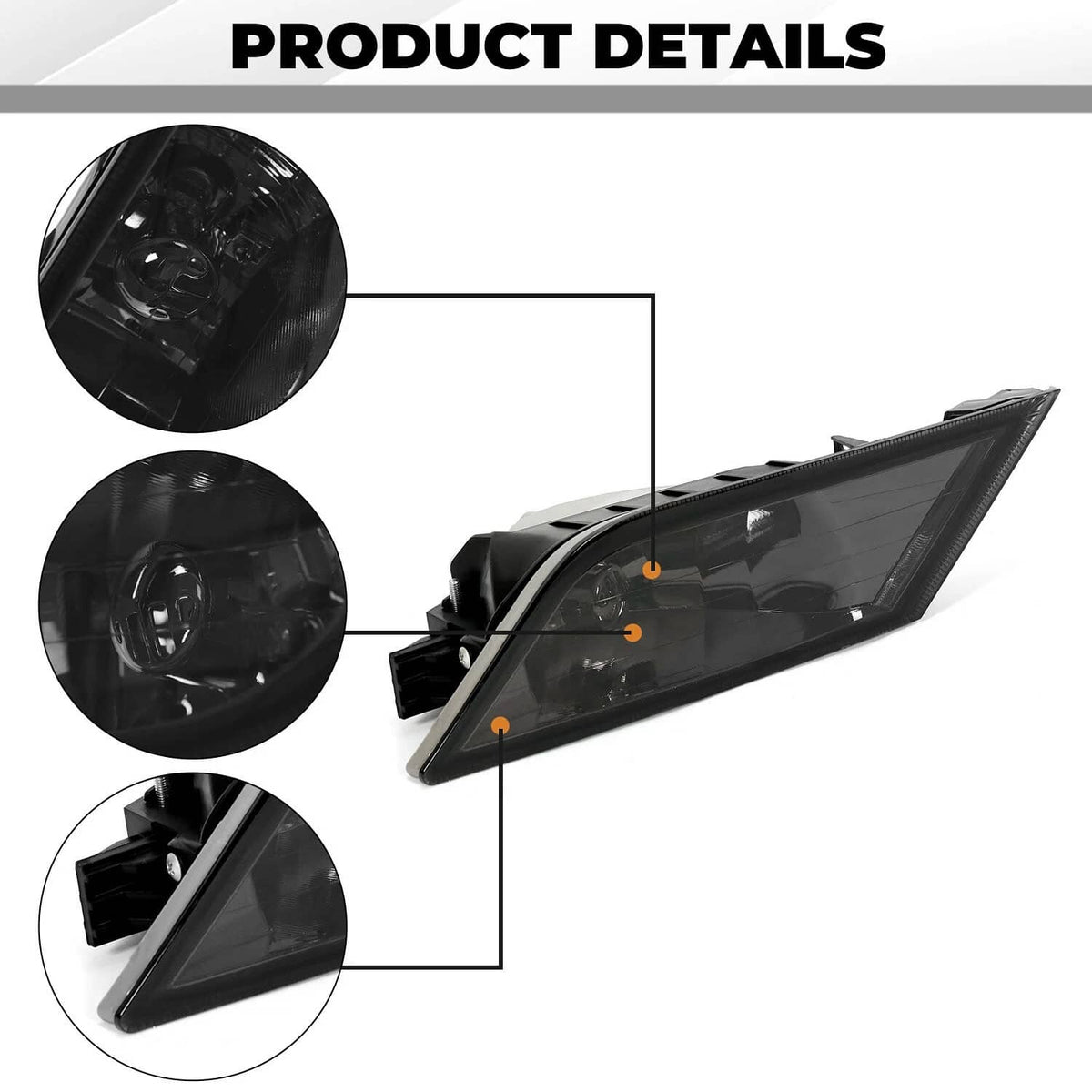 Solid Spare Fits 2011-2013 Honda Odyssey Smoke Bumper Lamps Driving Fog Lights+Switch Pair