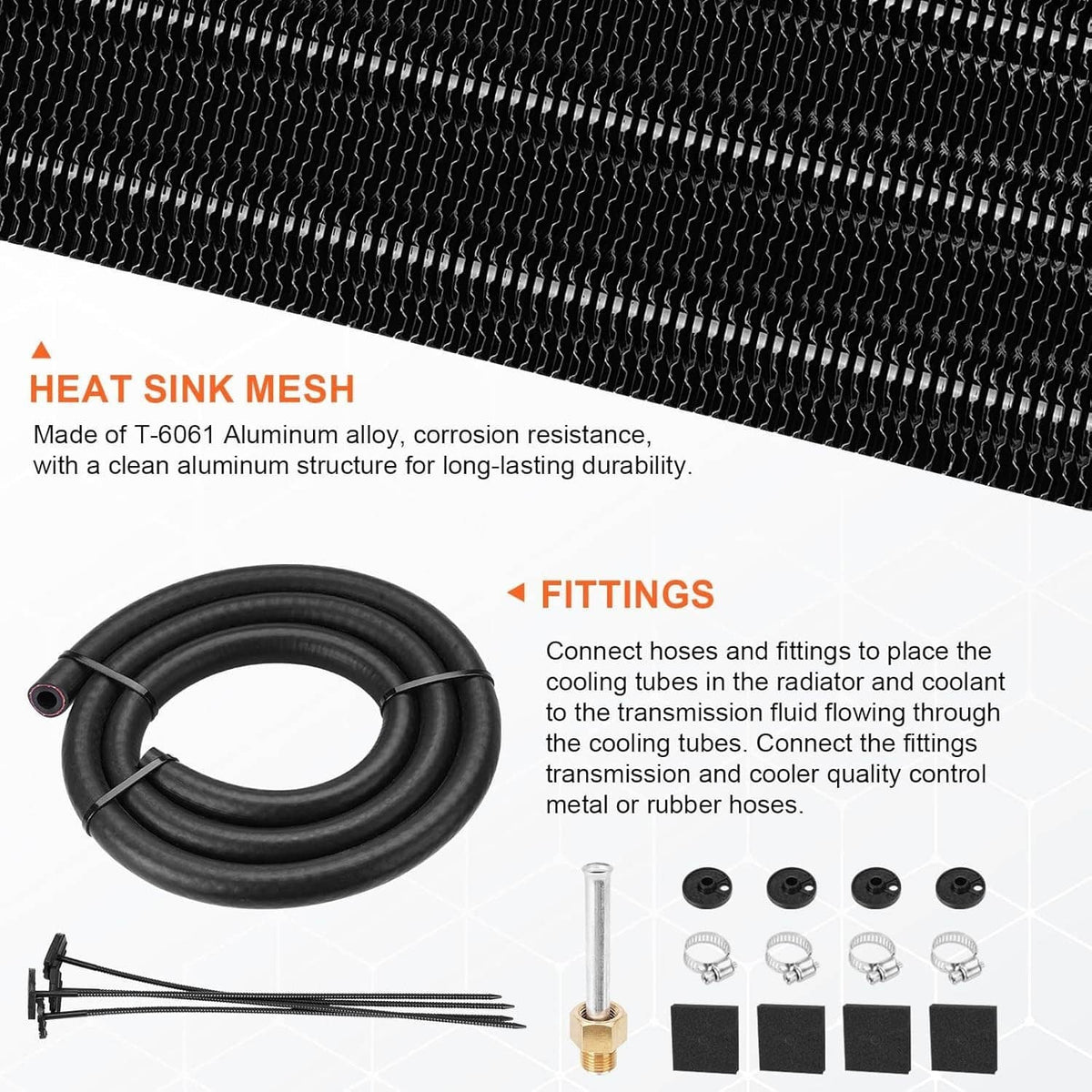 Solidspare 10 Rows Remote Transmission Oil Cooler Radiator Converter Kit Aluminum Universal