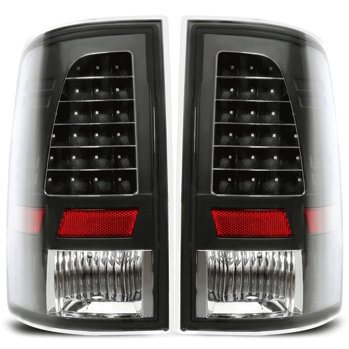 Solid Spare LED Tail Lights Brake Lamps Clear Lens For 2009-2018 Dodge Ram 1500 2500 3500