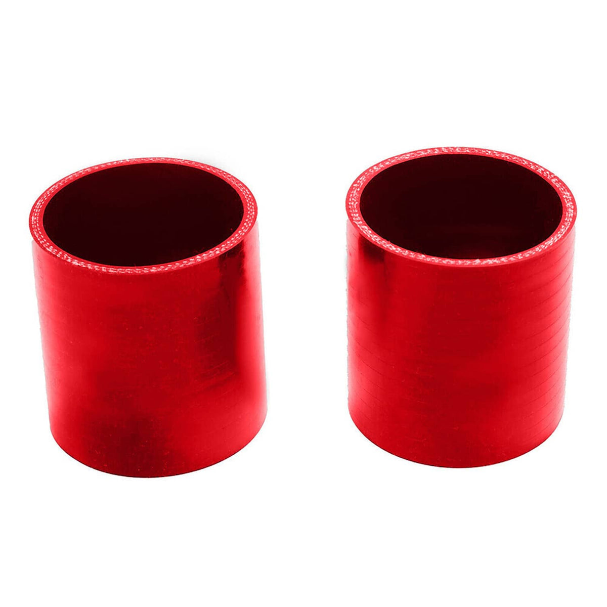 Solidspare 3" DIY Polished Intercooler Piping w/ U Pipe Red Silicone Coupler + Clamp Kit