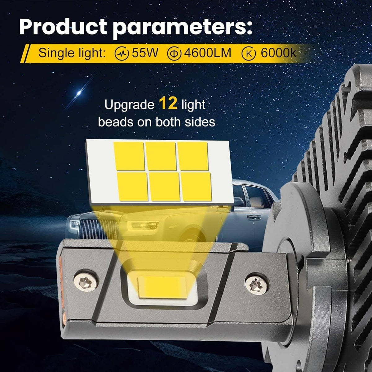Solidspare 2Pcs D5S LED Headlight Bulbs Hi-Lo for 16-18 Chevy Silverado 1500 Replace HID