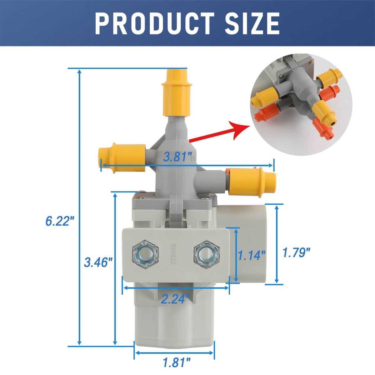 Solidspare 6C3Z9189A Fuel Tank Selector Valve Assembly,6 Ports for Ford Super Duty Diesel