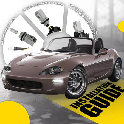 Solid Spare Clear Front + Rear LED Side Marker Light For Mazda Miata MX-5 1990-2005 4PCS NEW