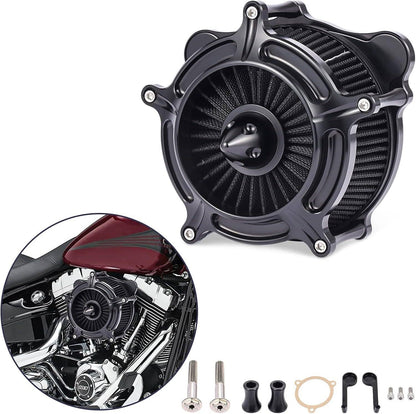 Solidspare Black Air Cleaner Intake Filter For Harley Touring Road King Street Glide 08-16