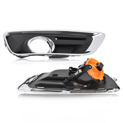 Solid Spare For Chevy Malibu 2013-2016 Fog Lights Bumper Lamps w/ Black Bezel Molding Wiring