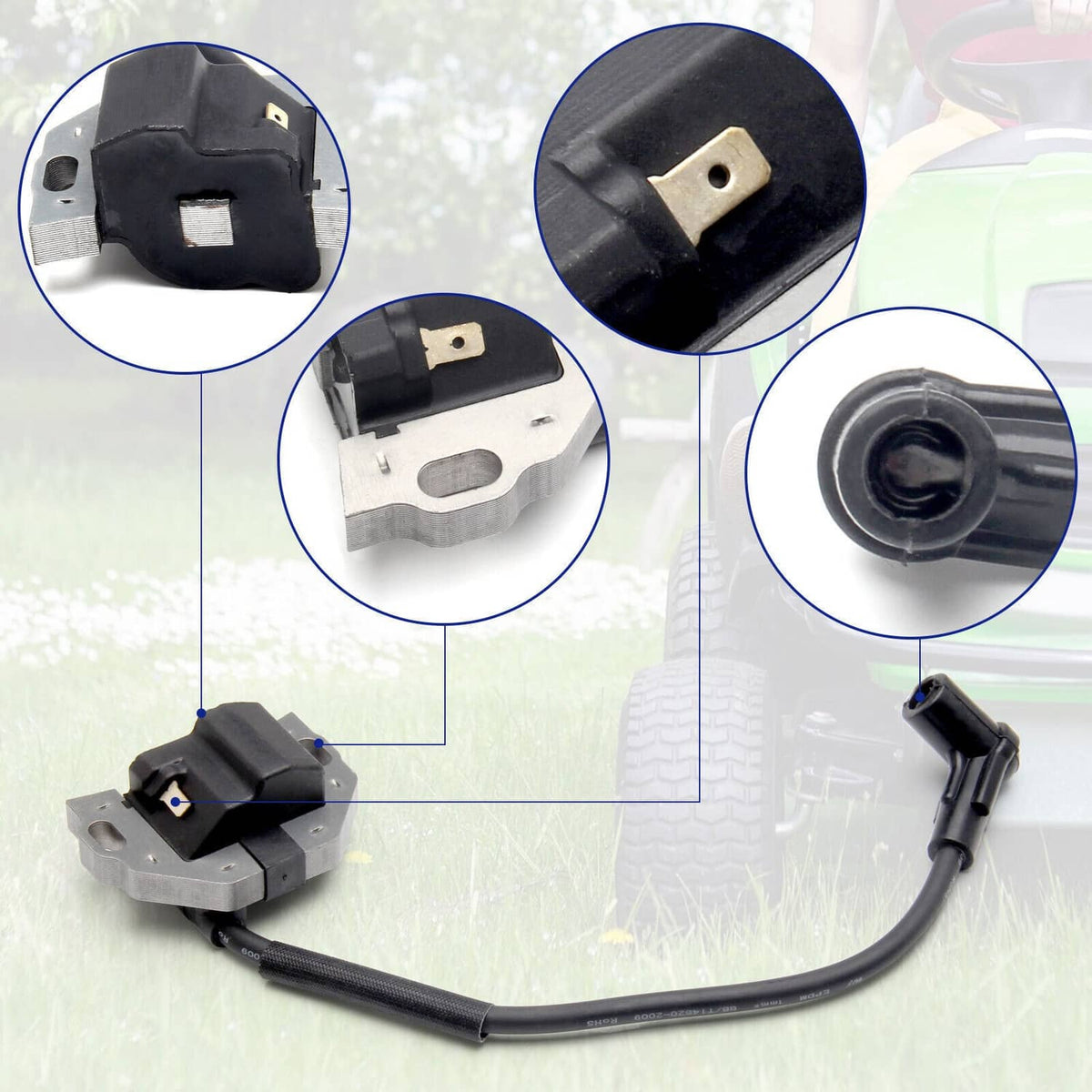 Solidspare 2Pcs Ignition Coil w/ Spark Plug For KAWASAKI FR FS FX Series Engines 21171-0743