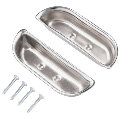 Solid Spare Fits Ford F-100 / F-150 / F-350 1973-1979 Door Panel Arm Rest Cups Steel Chrome