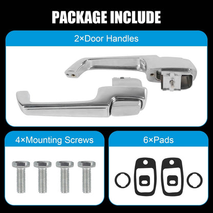 Solidspare Chrome Pair Outside Door Handles For 1967-1972 Chevy C/K 10 20 30, GMC C/K 15 25