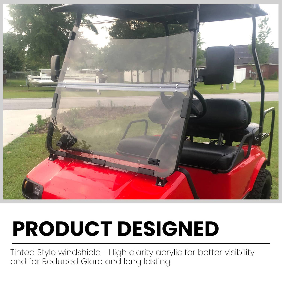 Solidspare For Club Car DS 2000.5 -UP Tinted Windshield Golf Cart Folding Windscreen
