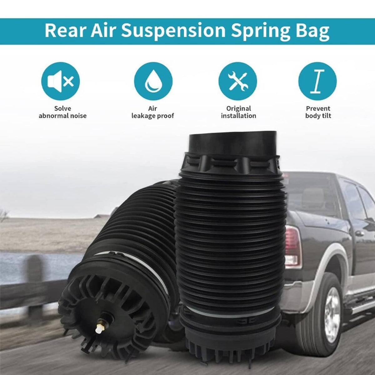 Solidspare 2Pcs Rear Air Suspension Spring Bags Rear L&R for 2013-2018 Ram 1500 04877136AA