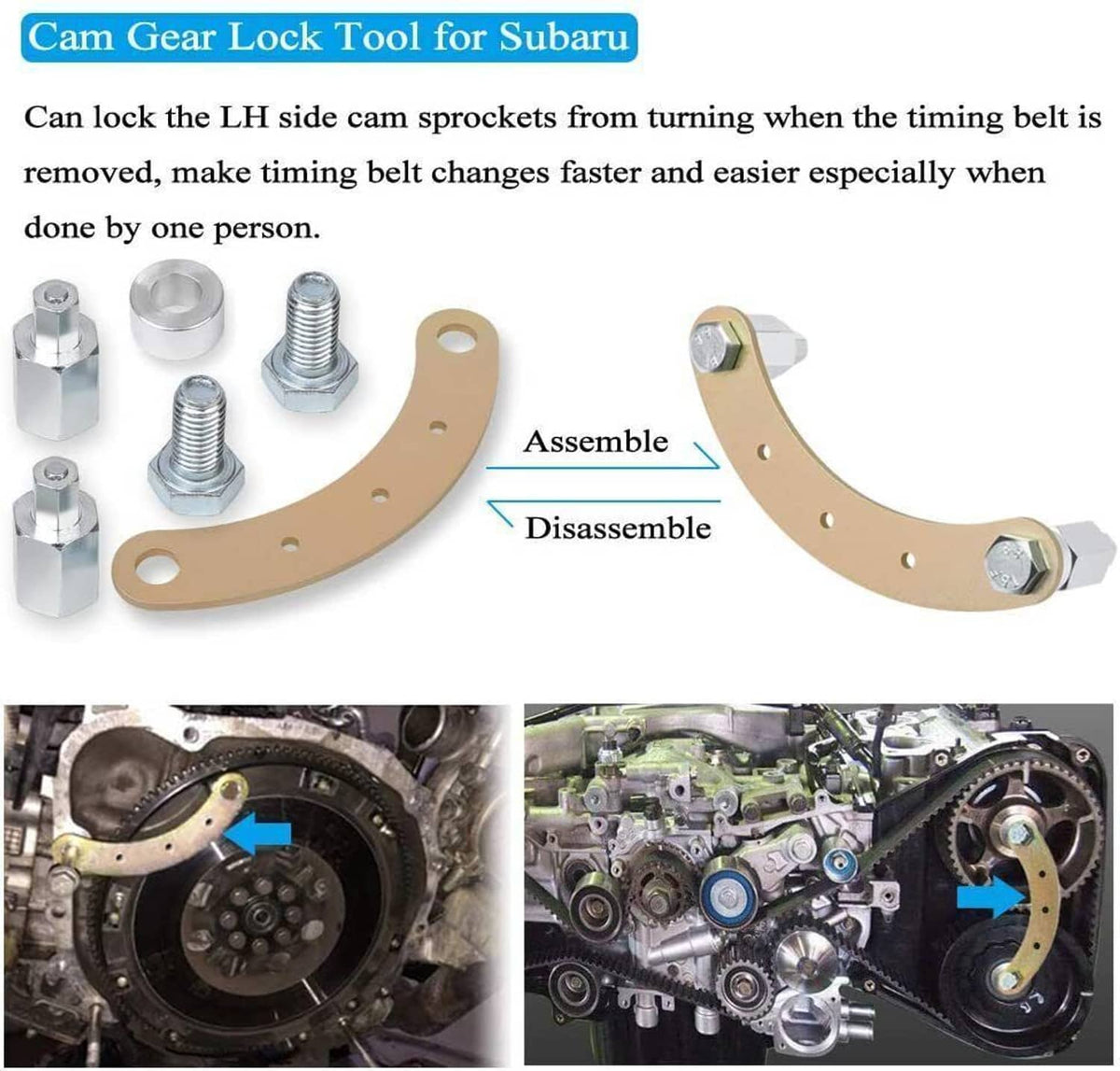 Solid Spare Intake/Exhaust Cam Sprocket Crank Pulley Gear Lock Tool Screw Kit For Subaru STD