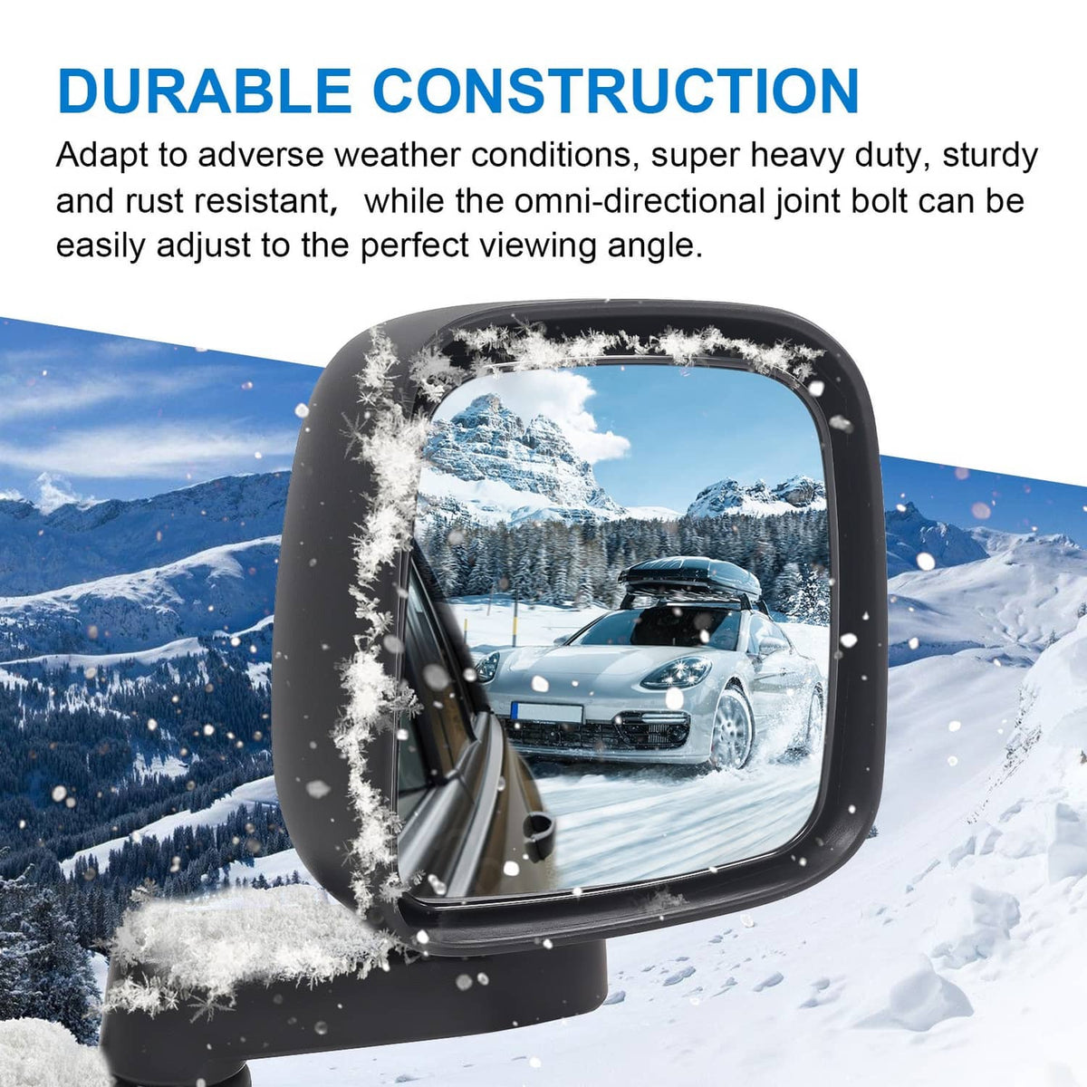Solidspare 2PCS Manual Folding Side View Mirrors Fit Jeep Wrangler TJ 2003‑2006 55395061AD