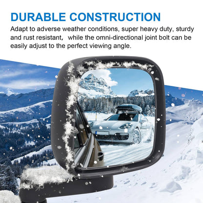 Solidspare 2PCS Manual Folding Side View Mirrors Fit Jeep Wrangler TJ 2003‑2006 55395061AD
