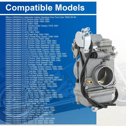 Solidspare Carburetor for 42mm Harley HSR42 Evo Evolution Twin Cam TM42 Carb