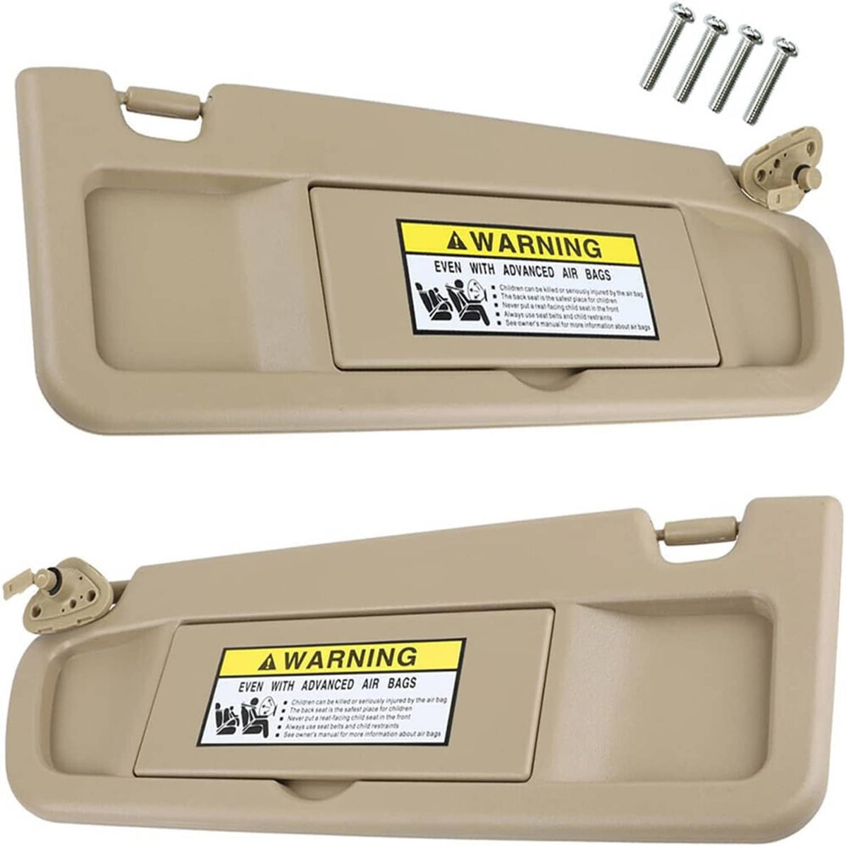Solidspare 1Set Beige Sun Visor Left & Right Visor Kit For 2006-2011 Honda Civic Visors